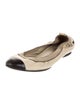 Chanel Interlocking CC Logo Leather Ballet Flats