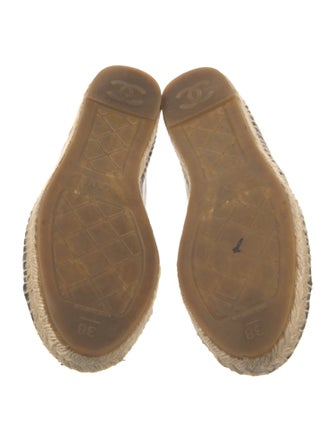 Chanel Interlocking CC Logo Leather Espadrilles