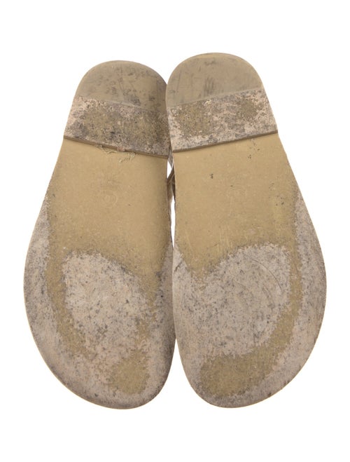 Chanel Interlocking CC Logo Suede Slides