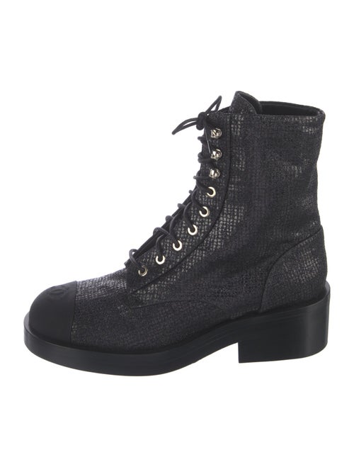 Chanel 2022 Interlocking CC Logo Combat Boots