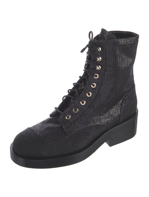 Chanel 2022 Interlocking CC Logo Combat Boots