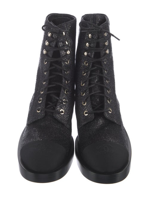 Chanel 2022 Interlocking CC Logo Combat Boots