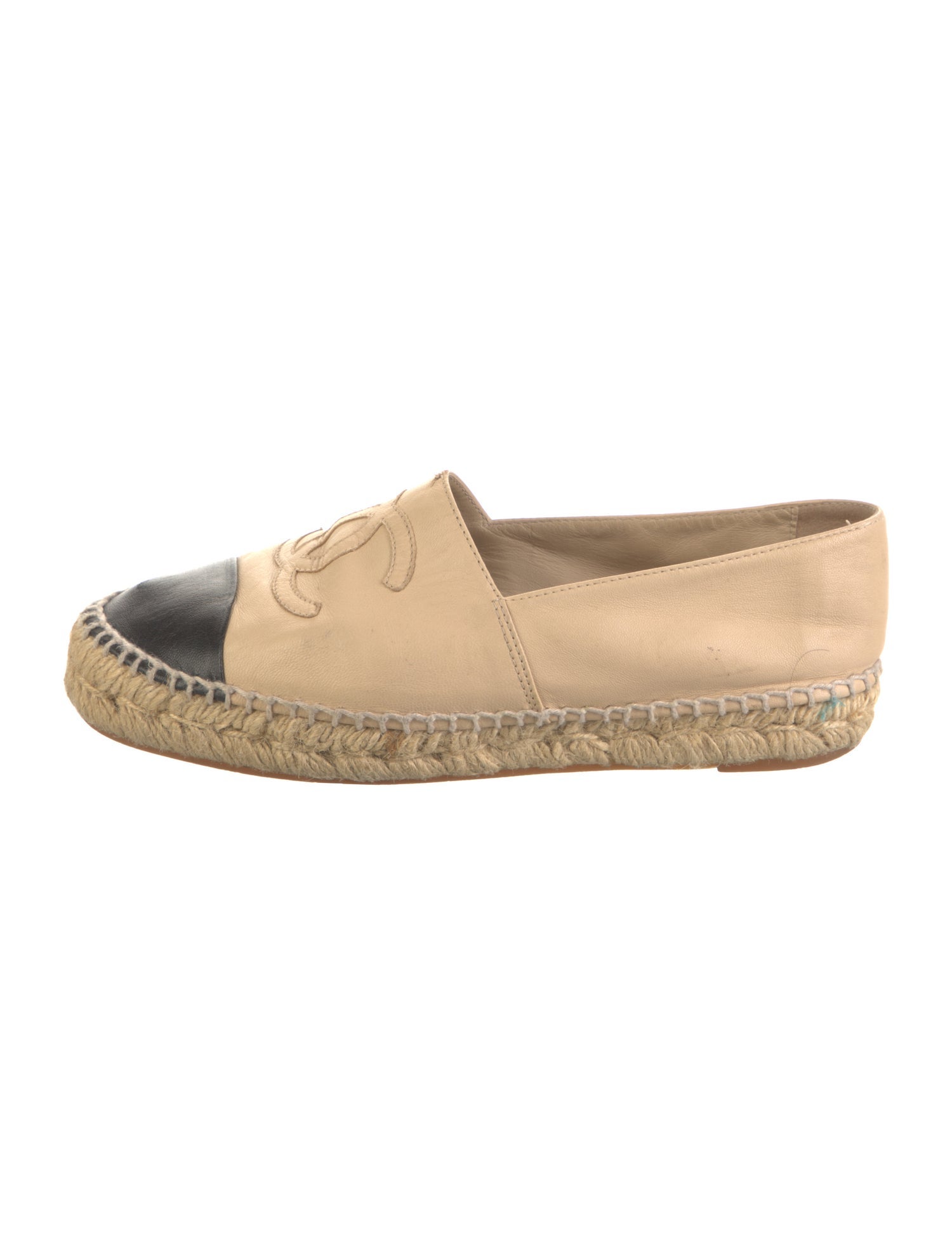 Chanel Interlocking CC Logo Lambskin Espadrilles