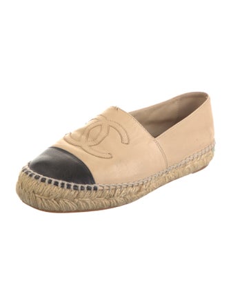 Chanel Interlocking CC Logo Lambskin Espadrilles