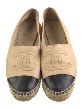 Chanel Interlocking CC Logo Lambskin Espadrilles