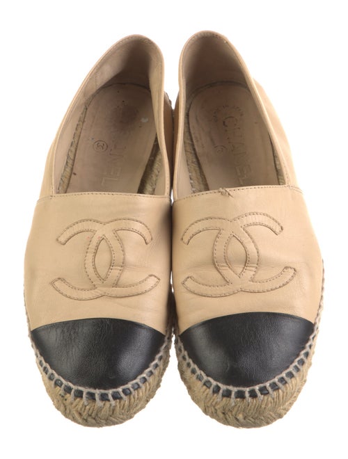Chanel Interlocking CC Logo Lambskin Espadrilles