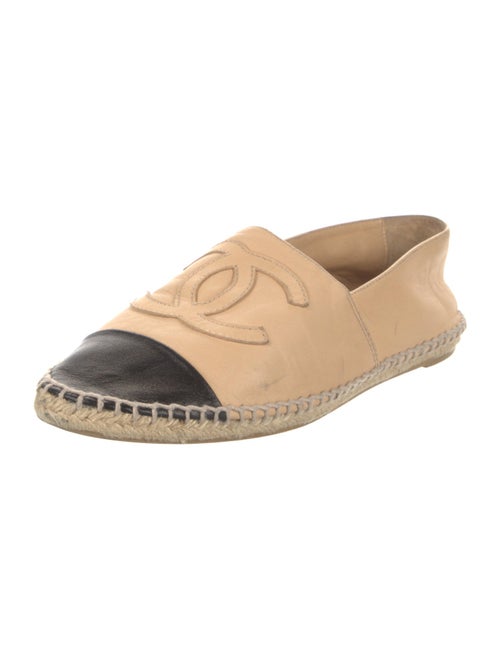 Chanel Interlocking CC Logo Leather Espadrilles