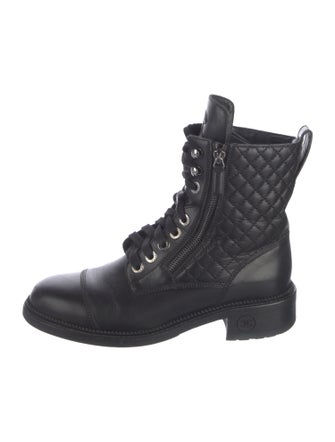 Chanel 2018 Interlocking CC Logo Combat Boots