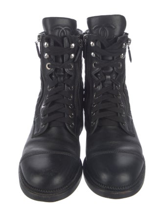 Chanel 2018 Interlocking CC Logo Combat Boots