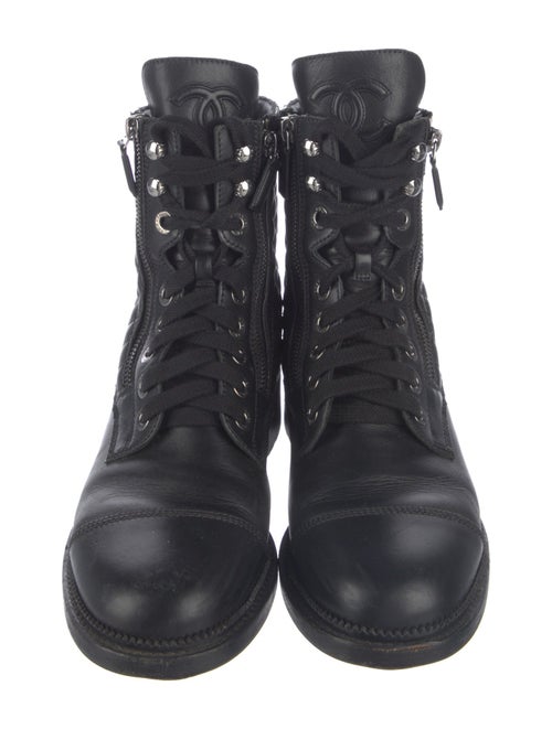 Chanel 2018 Interlocking CC Logo Combat Boots