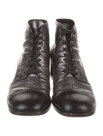 Chanel 2018 Interlocking CC Logo Combat Boots