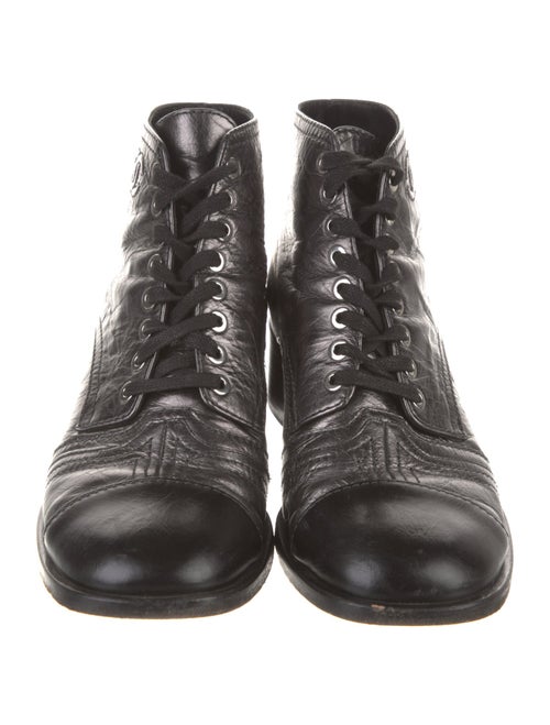 Chanel 2018 Interlocking CC Logo Combat Boots