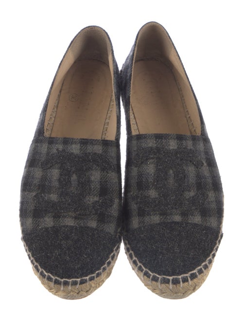 Chanel Interlocking CC Logo Tweed Espadrilles
