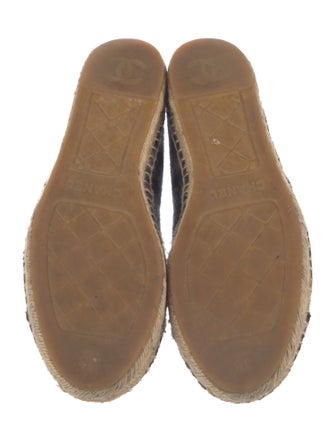Chanel Interlocking CC Logo Tweed Espadrilles