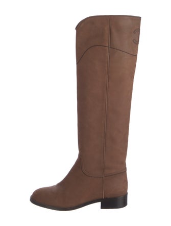Chanel Interlocking CC Logo Nubuck Riding Boots