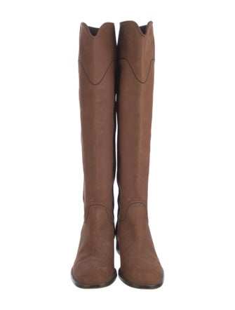 Chanel Interlocking CC Logo Nubuck Riding Boots