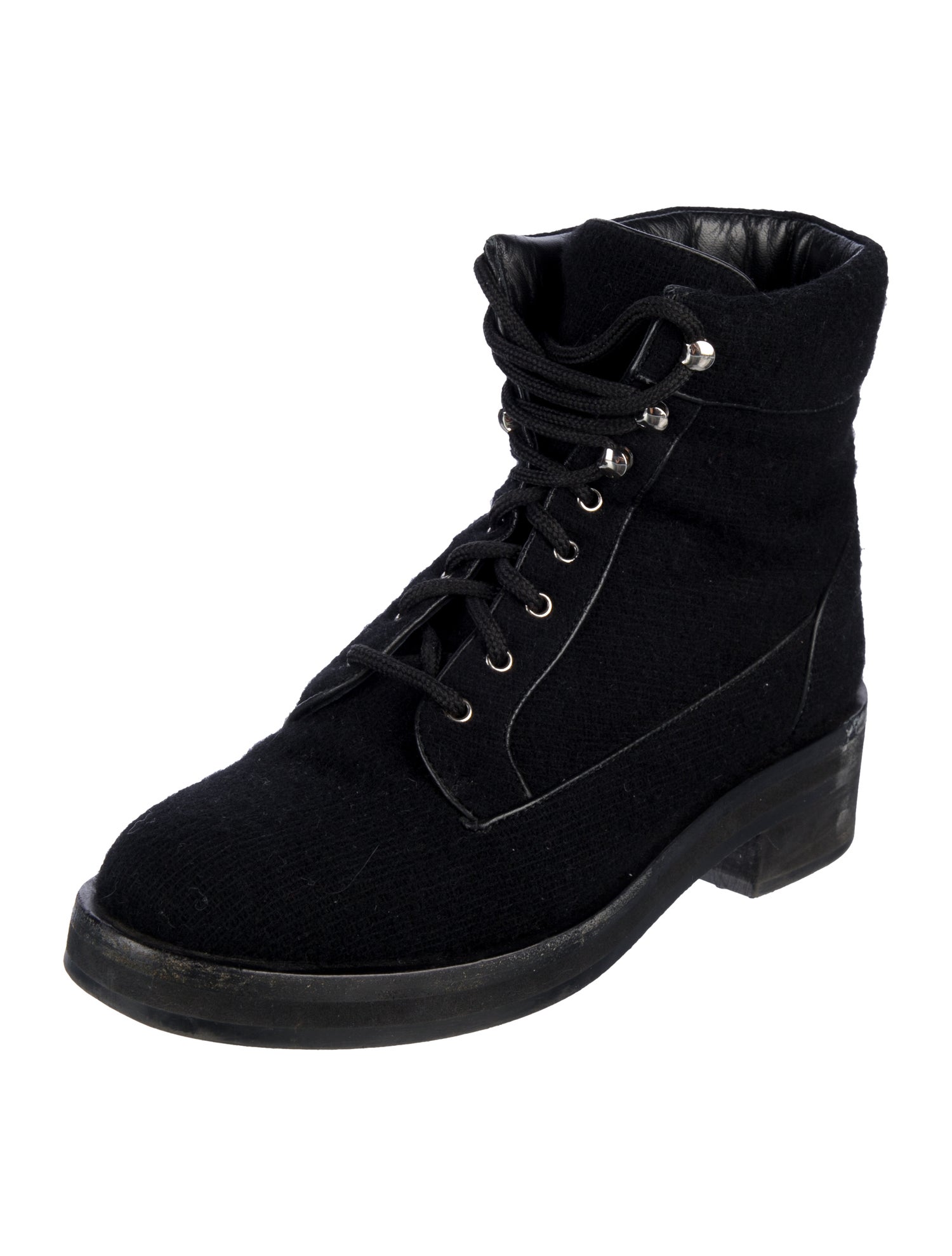 Chanel Interlocking CC Logo Combat Boots