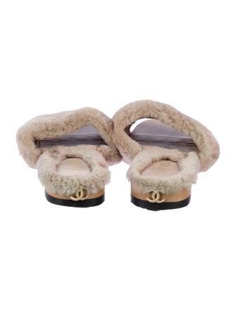 Chanel Shearling Slides