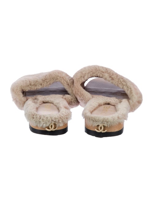 Chanel Shearling Slides