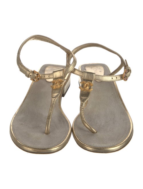 Chanel 2021 Interlocking CC Logo T-Strap Sandals