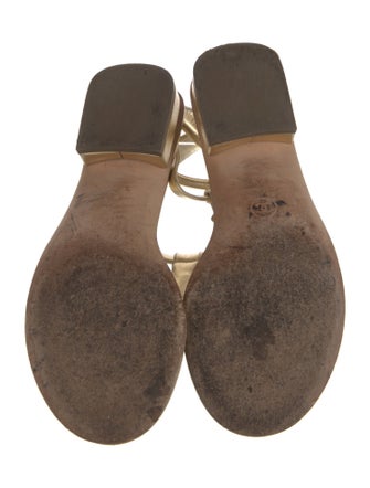 Chanel 2021 Interlocking CC Logo T-Strap Sandals