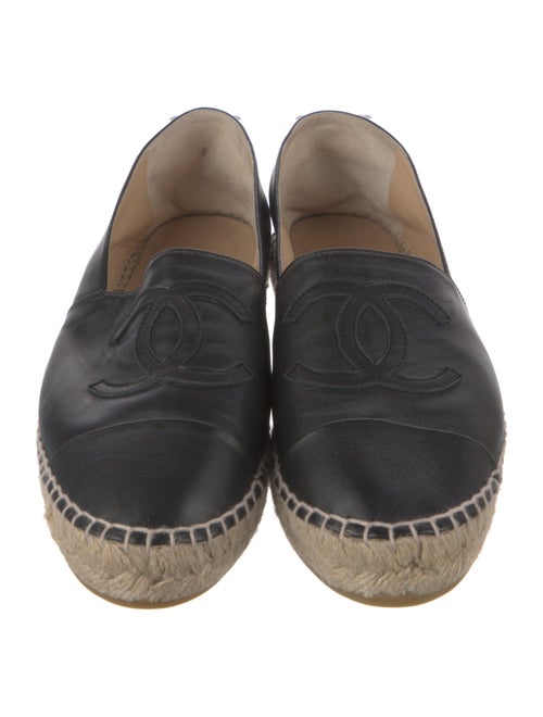 Chanel Interlocking CC Logo Leather Espadrilles