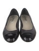 Chanel Interlocking CC Logo Leather Ballet Flats