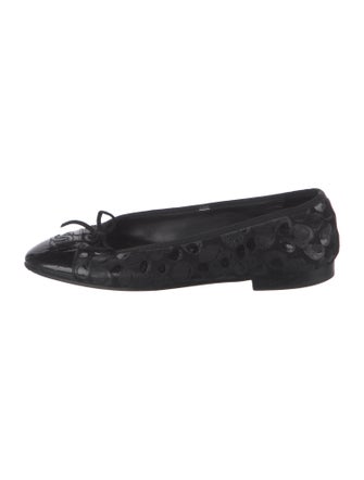 Chanel Interlocking CC Logo Suede Flats