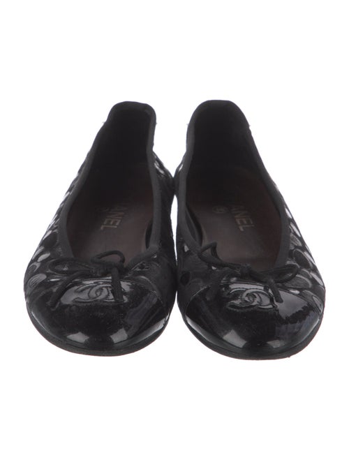 Chanel Interlocking CC Logo Suede Flats