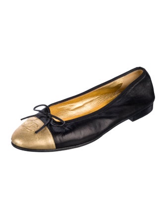 Chanel Interlocking CC Logo Lambskin Ballet Flats
