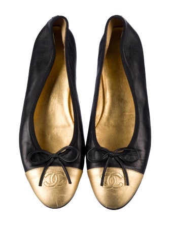 Chanel Interlocking CC Logo Lambskin Ballet Flats