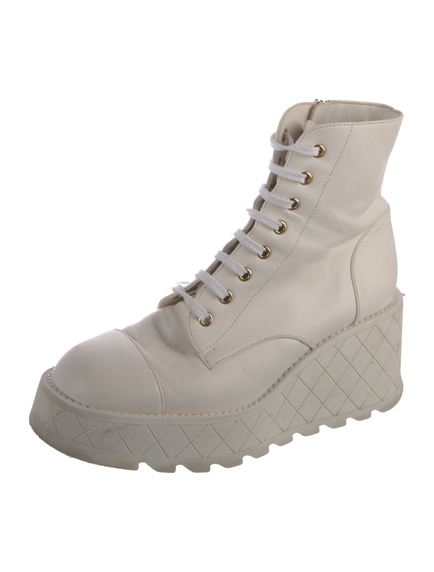 Chanel 2024 Interlocking CC Logo Combat Boots