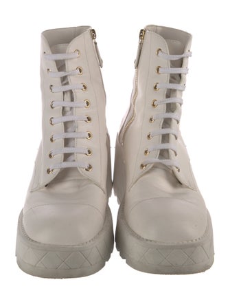 Chanel 2024 Interlocking CC Logo Combat Boots