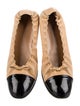 Chanel Interlocking CC Logo Leather Ballet Flats
