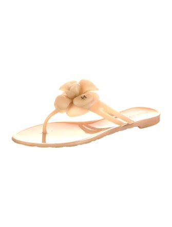 Chanel Interlocking CC Logo Rubber Slides