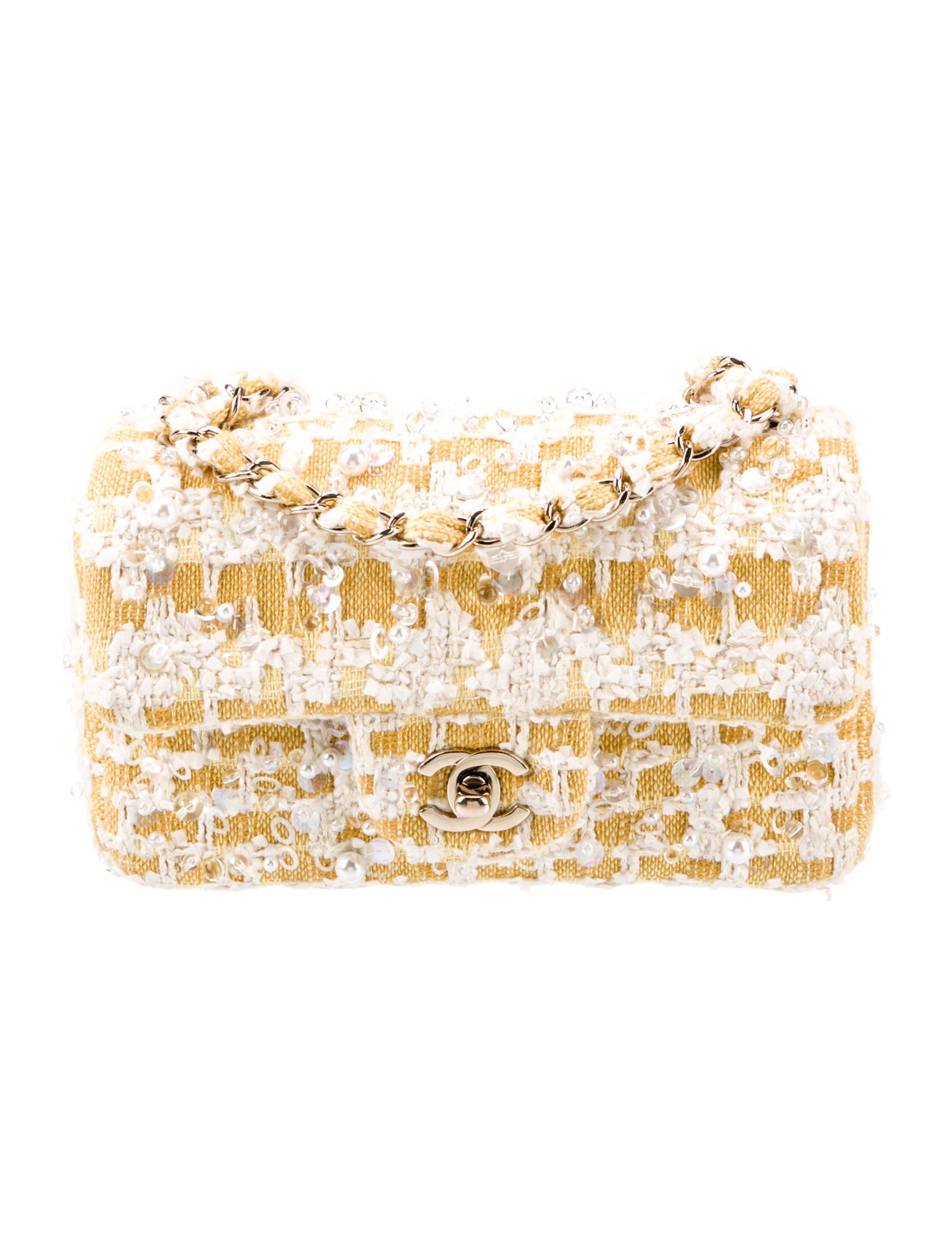 Chanel Embellished Tweed Rectangular Mini Flap Bag