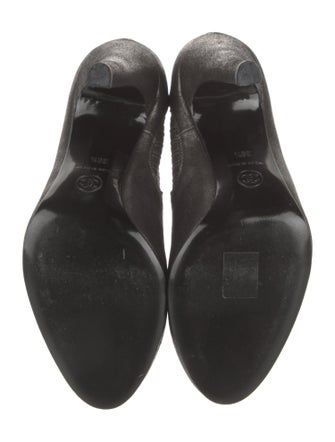 Chanel Booties Leather Lace-Up Boots