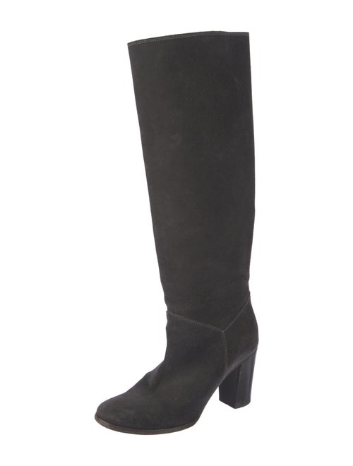 Chanel Interlocking CC Logo Suede Boots