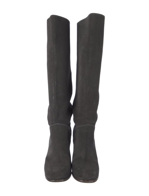 Chanel Interlocking CC Logo Suede Boots