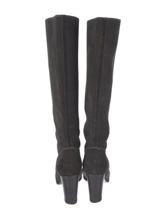 Chanel Interlocking CC Logo Suede Boots