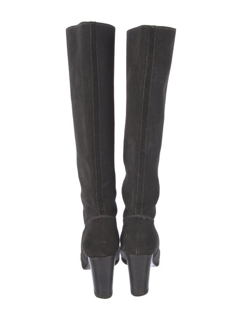 Chanel Interlocking CC Logo Suede Boots