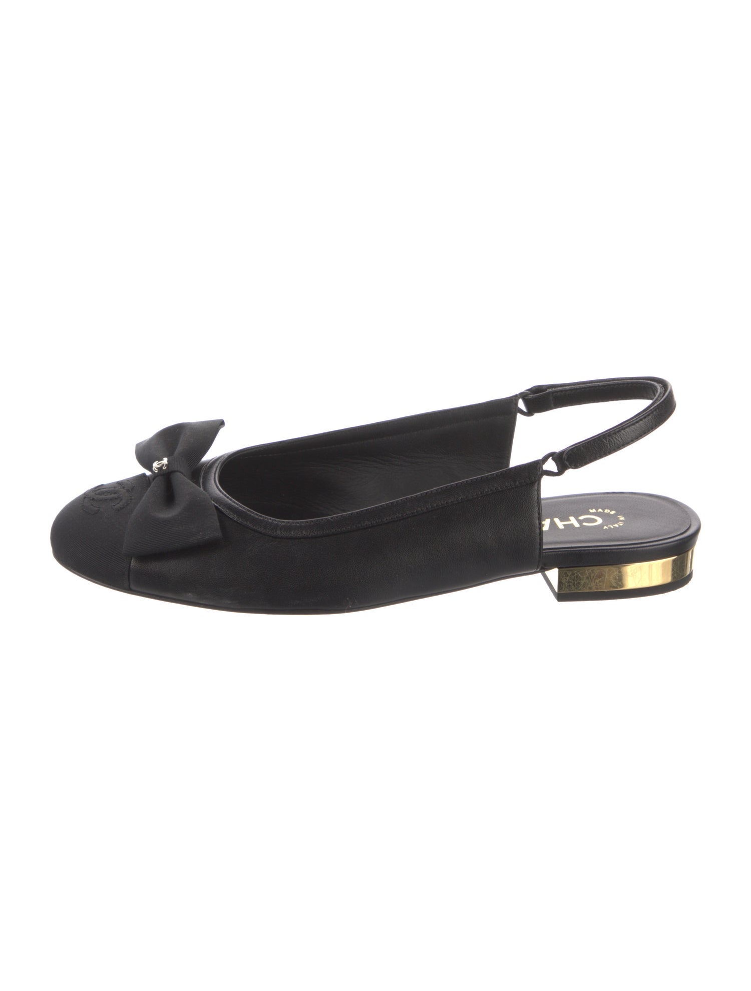Chanel 2024 Interlocking CC Logo Slingback Flats