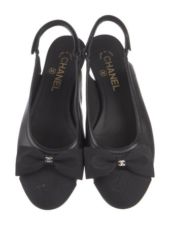 Chanel 2024 Interlocking CC Logo Slingback Flats