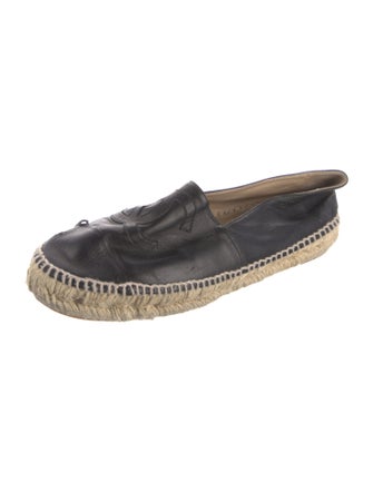 Chanel Interlocking CC Logo Lambskin Espadrilles