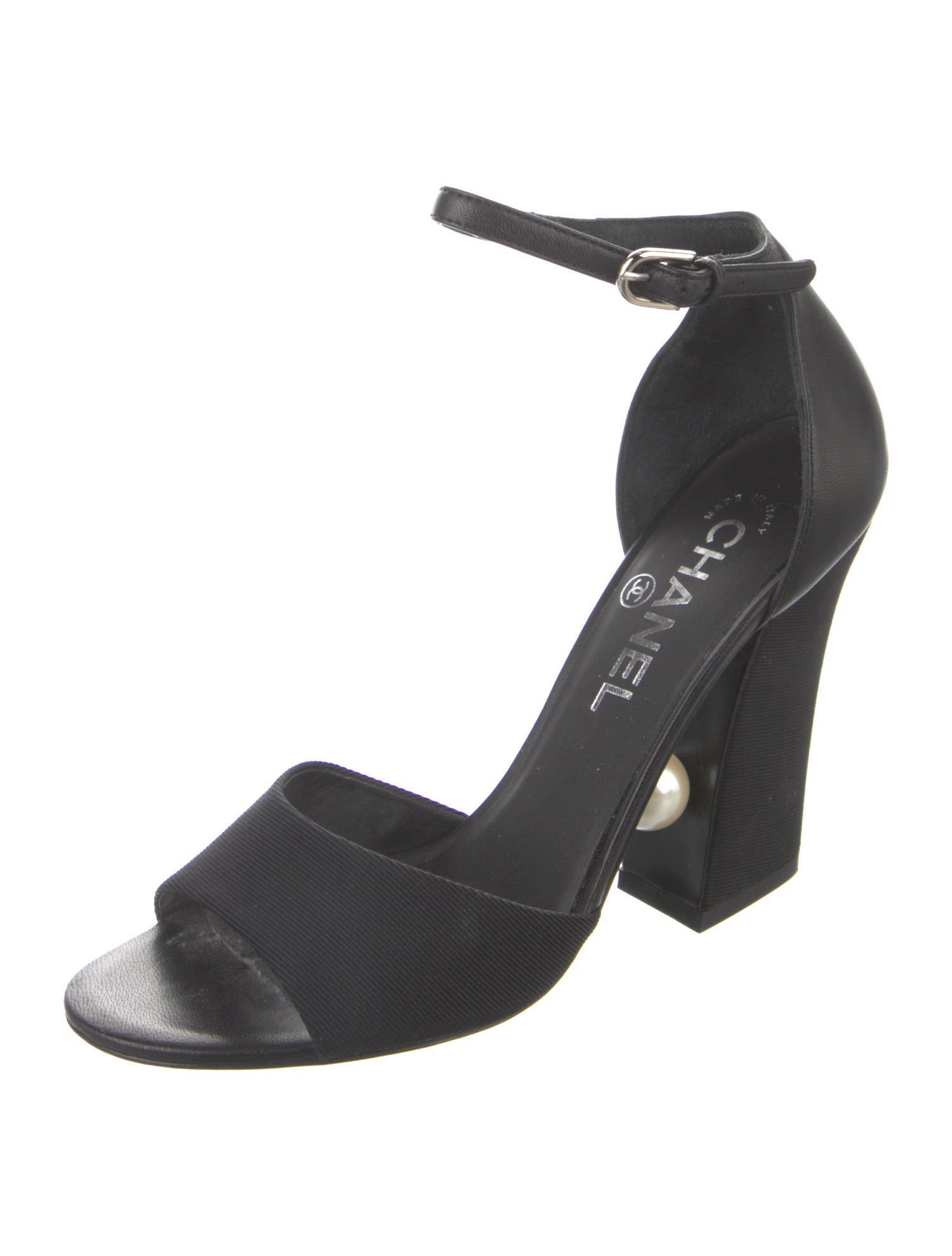 Chanel Interlocking CC Logo Leather Sandals