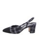 Chanel Interlocking CC Logo Tweed Slingback Pumps