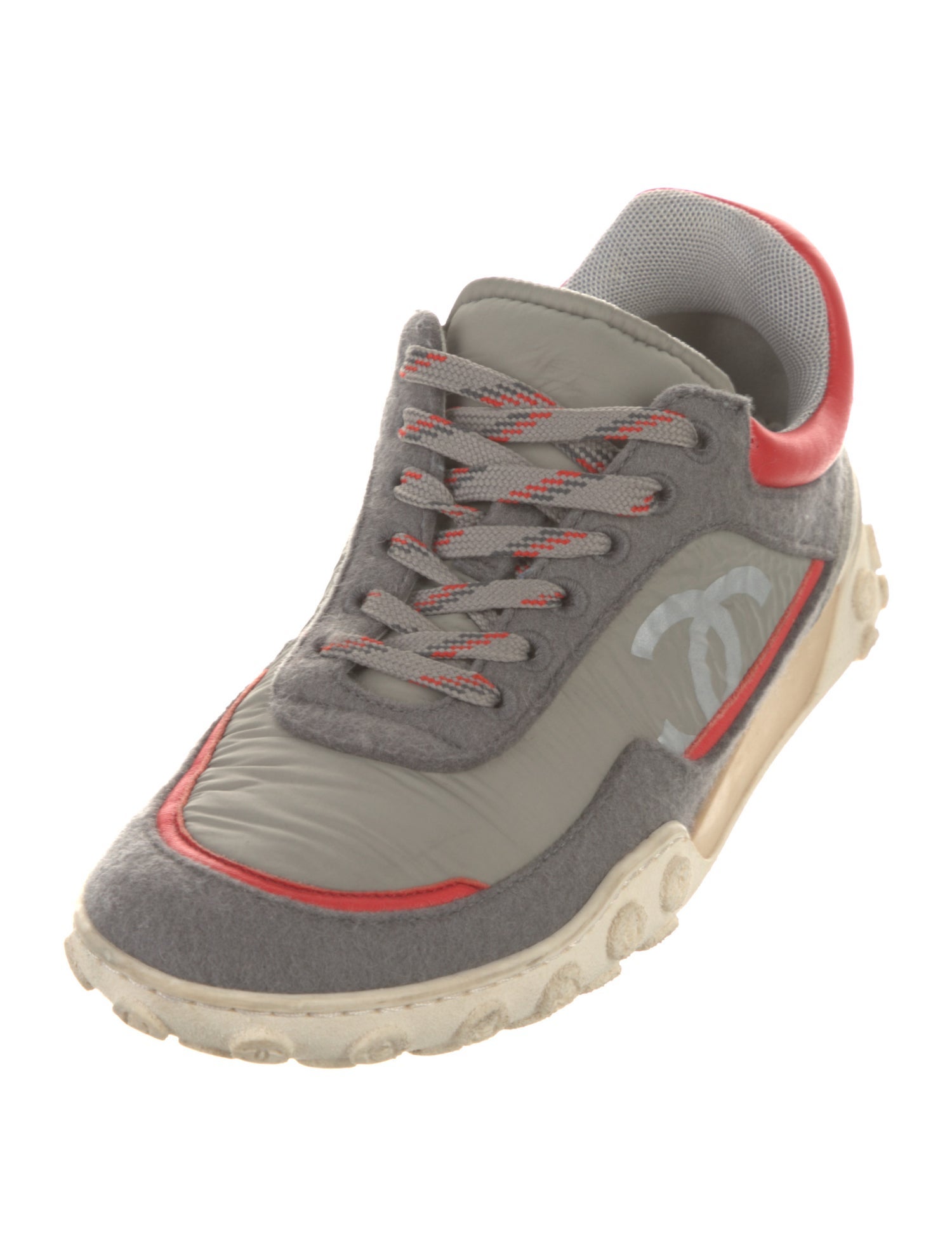 Chanel Interlocking CC Logo Nylon Athletic Sneakers