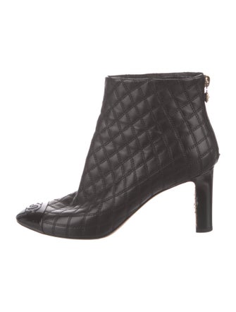 Chanel Quilted Pattern Leather Boots