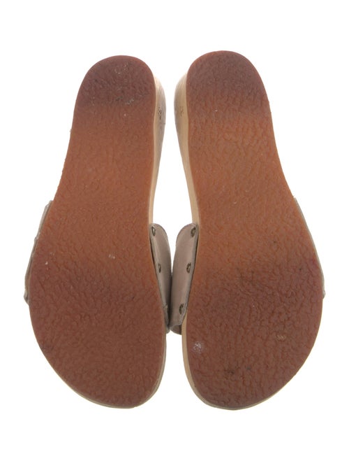 Chanel Interlocking CC Logo Suede Slides