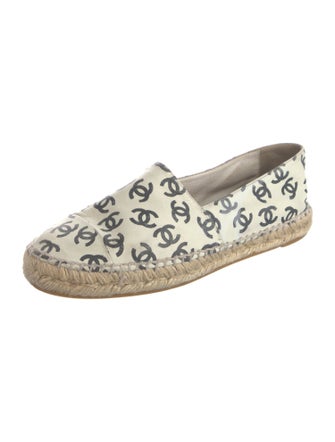 Chanel Interlocking CC Logo Lambskin Espadrilles